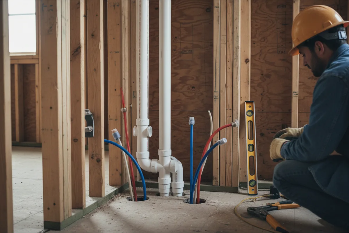 Drain and supply rough-in during Drain Cleaning in Kemah